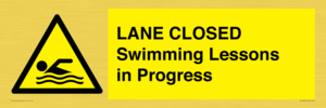 LANE CLOSED Swimming Lessons in Progress